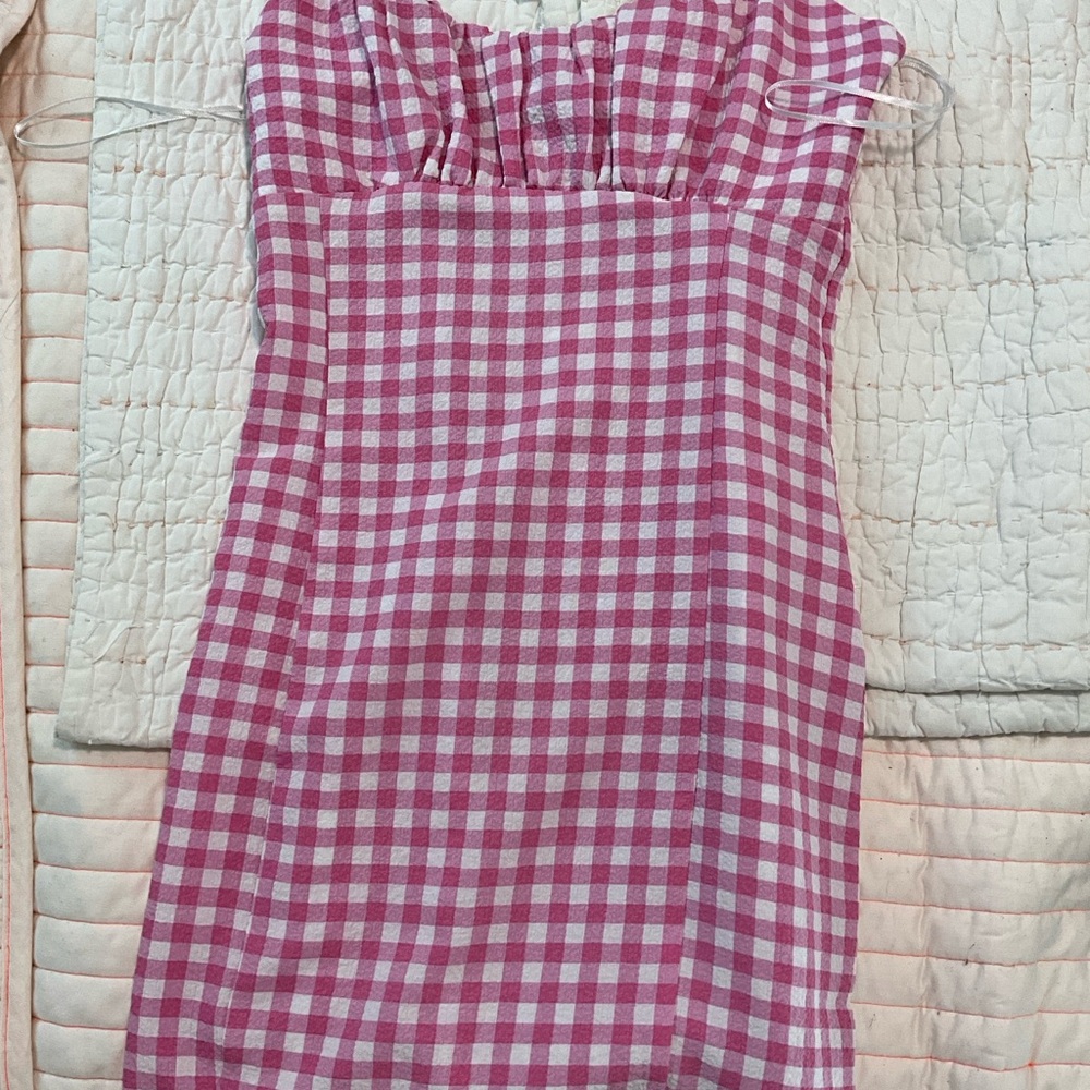 Love Tree Pink and White Sleeveless Sundress-has been altered